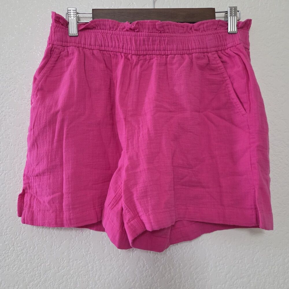NWT JCrew Factory Hot Pink 100% Cotton Gauze Shorts Size Small